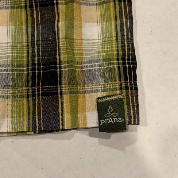 Prana Mens Breathe Pearl Snap Collared Button Up‎ Short Sleeve Shirt Medium - Picture 6 of 7